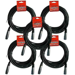 Structure Strukture 5 Pack XLR Microphone Cable, 20 Feet, XLR Male to XLR Female
