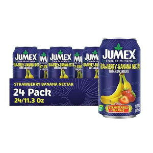 Jumex Strawberry Banana Nectar Juice - Made with Fresh Fruit Puree - Tropical Fruit Juice Concentrate for Smoothie Mix, Cocktail Mixers & Kids Drinks & Beverages - 11.3oz, 24 Pack Canned Drinks