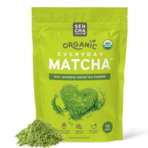 SENCHA NATURALS SEN CHA Naturals Organic Matcha Powder, Authentic Japanese Green Tea, Premium First & Second Harvest Culinary and Ceremonial Grade Matcha Powder, Lattes & Baking, 4oz Bag (1 Pack)