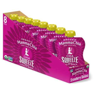 ?? ?? ??? ?? ??? ??, ?? ???, 99g (16? ?) Mamma Chia Mammachia Chia Squeeze Strawberry Banana Vitality Snack, Vegan Friendly, Kosher, USDA Certified Organic, Gluten Free & Non-GMO, 3.5 Ounce (