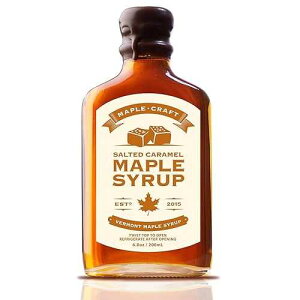 Salted Caramel Maple Craft Syrup | Delicious All Natural Topping, Sweetener & Ingredient | Enjoyed By All Ages | Great Gift Item | 6.8oz. (200mL)