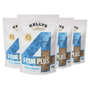 Kelly's Four Plus Kellys Four Plus Granola Cereal | Vanilla Almond Healthy Granola for Yogurt | Hand Made Snacks for Breakfast - 12 oz (Pack of 4)