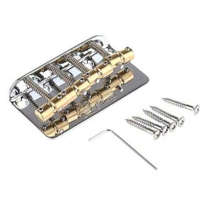 Wilkinson WBBC �x�[�X�u���b�W 4 ���v���V�W�����x�[�X/�W���Y�x�[�X�p�u���X�T�h���A�N���[�� Wilkinson WBBC Bass Bridge Brass Saddles for 4-String Precision Bass/Jazz Bass, Chrome