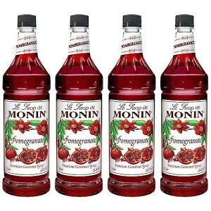 Monin - Pomegranate Syrup, Tart and Sweet, Great for Cocktails and Teas, Gluten-Free, Non-GMO (1 Liter, 4-Pack)