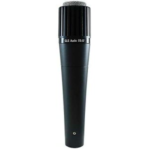 GLS Audio Instrument Microphone ES-57 & Mic Clip - Professional Series ES57 Dynamic Cardioid Unidirectional - For Instruments, Drums, Percussion, Vocals, and more - Professional Microphone for Singing