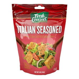 Fresh Gourmet Premium Croutons | Italian Seasoned | 5 Ounce (Pack of 6) | Crunchy Salad Topper