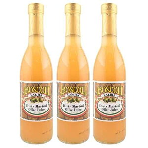 Boscoli Family Boscoli Dirty Martini Olive Juice - 12.7 oz Bottle, Pack of 3, All Natural, Gluten-Free - Premium Cocktail Mixer for Martinis & Bloody Marys