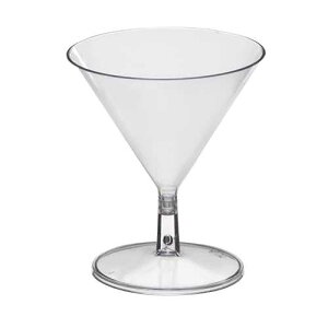 Party Essentials Miniware Disposable 2 oz. Small Plastic Mini Martini Appetizer and Dessert Cups/Cocktail Sample Tasting Drinkware, Clear, Glasses Only, 12-Count