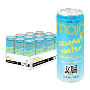 EQUATOR Beverage MOJO Coconut Water + Pineapple Juice | Hydration Drink & Sports Drink | Electrolytes Beverage 1043 mg | Vitamin B & C | Hydration Drink for Skin & Body | 11.1 Oz (Pack Of 12)