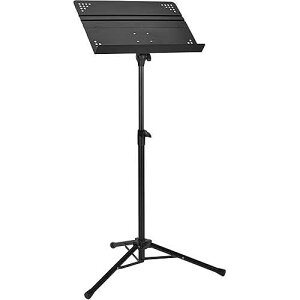 Amazon Basics Adjustable Folding Music Stand, 31" to 55" height - For School Music Program, Ensembles, Bands, Seated & Standing, Black