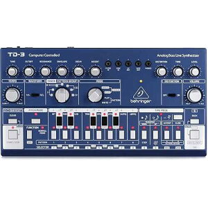 Behringer TD-3-BU Analog Bass Line Synthesizer with VCO, VCF, 16-Step Sequencer, Distortion Effects and 16-Voice Poly Chain