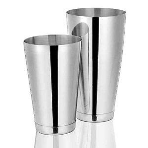 Etens Cocktail Shaker Tins Set Stainless Steel, Pro Bar Style Boston Shakers Bartending, Two Piece Martini Shaker Cup Drink Mixer for Bartender ? Silver Bar Tools Weighted Metal Shaking Tin