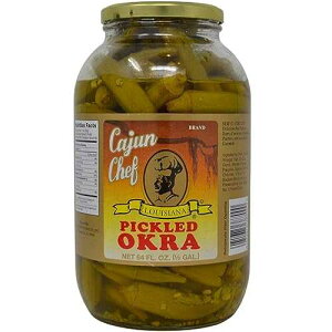 Cajun Chef Pickled Okra 64oz - One Half Gallon (Pack of 1) - Great in Bloody Mary's - Versatile Garnish for Sandwiches, Salads, Martini's, Cheese Boards, and More