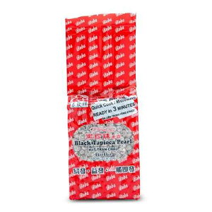 E-FA BRAND E8 E-FA BRAND Black Tapioca Pearls (Boba), Quick Cook Tapioca Pearls for Bubble Tea, Microwave Ready in 3 Minutes, Fresh Chewy Texture, Milk Tea & Dessert Topping, Halal Certified, 2.2 LB (Pack of