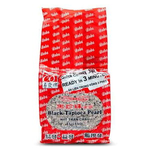 E-FA BRAND E8 E-FA BRAND Black Tapioca Pearls (Boba), Quick Cook Tapioca Pearls for Bubble Tea, Microwave Ready in 3 Minutes, Fresh Chewy Texture, Milk Tea & Dessert Topping, Halal Certified, 6.6 LB (Pack of