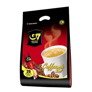 Trung Nguyen G7 3 in 1 Instant Coffee Roasted Ground Coffee Blend w/Non-dairy Creamer and Sugar Strong and Bold Instant Vietnamese Coffee (20 Single Serve Packets)