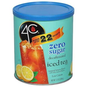 4C Zero Sugar Powdered Drink Mix Cannisters, Zero Sugar Decaffeinated Iced Tea, 22 Quarts, Family Sized Cannister, Low Calorie, Thirst Quenching Flavors (Decaf Iced Tea, 13.9 Ounce (Pack of 1))