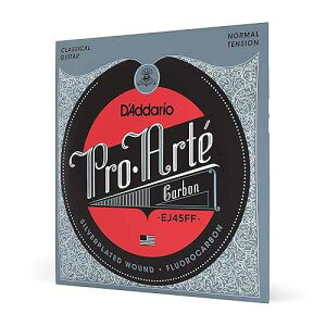 D'Addario Guitar Strings - Pro-Arte Classical Guitar Strings - EJ45FF Carbon Strings - Silver Plated Wrap, Composite Dynacore, Carbon Trebles - Normal Tension