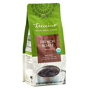 Teeccino French Roast Chicory Coffee Alternative, 11 Ounce: Ground Herbal Coffee That�fs Prebiotic, Caffeine-Free & Acid-Free, Dark Roast, with Carob and Chicory, No artificial flavors