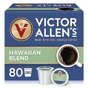Victor Allen's Coffee Victor Allen�fs Coffee Pods Hawaiian Blend, Medium Roast, 80 Coffee Pods, Compatible with All Single Serve Coffee Makers