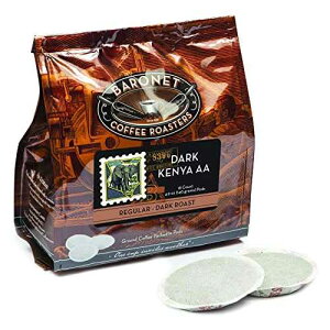 Baronet Coffee Pods [Dark Kenya AA-54 Pods] Single Cup Use for Senseo Machine - 3 Bags of 18 Single Serve 8 Gram, Regular Strength, Medium Roast [Dark Kenya AA]