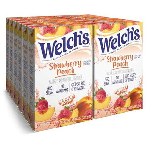 Welch's Singles To Go Water Drink Mix - �p�E�_�[�X�e�B�b�N�A�X�g���x���[�s�[�`�A0.48 �I���X (12 �p�b�N) SINGLES TO GO! Welch's Singles To Go Water Drink Mix - Powder Sticks, Strawberry Peach, 0.48 Ounce (Pack of 12
