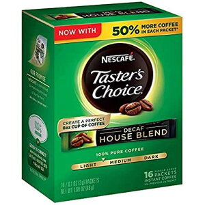 Nescafe Taster's Choice Decaf, House Blend Instant Coffee Single Serve Sticks, 16 Count (Pack of 1)