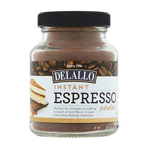 DeLallo Instant Espresso Powder, 1.94 Ounce Jar, For Baking and Drinks,100% Dark Roast Coffee, Naturally Caffeinated, Non GMO