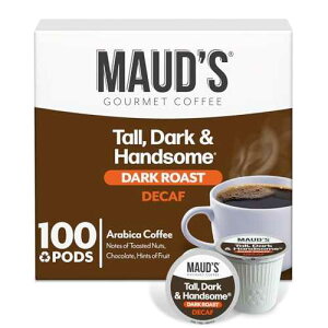 Maud's Decaf Dark Roast Coffee Pods, 100 ct, Decaffeinated Recyclable Single Serve Pods ? 100% Arabica, Compatible with Keurig K Cups Maker