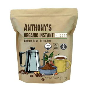 Anthony's �I�[�K�j�b�N�C���X�^���g�R�[�q�[�A14�I���X�A�����ה����ӁA�O���e���t���[�A�A���r�J��A���`�q�g�݊��� Anthony's Organic Instant Coffee,14oz, Ultra Fine Microground, Gluten Free, Arabica, Non GMO