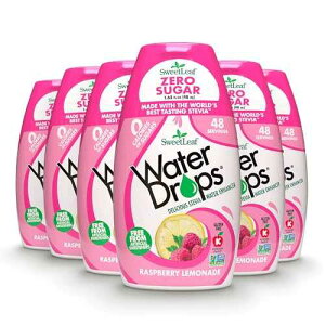 SweetLeaf Water Flavoring Drops - Stevia Water Enhancer, Sugar Free, Zero Calorie Water Additive, Contains Monk Fruit Extract, Gluten Free, Keto Friendly - Raspberry Lemonade, 1.62 Fl Oz (Pack of 6)