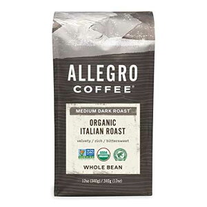 Allegro Coffee�A�I�[�K�j�b�N�A�C�^���A�� ���[�X�g�A�S�����A12 �I���X Allegro Coffee, Organic, Italian Roast, Whole Bean, 12 oz