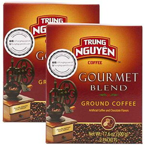 Trung Nguyen - Gourmet Blend - Roasted Ground Coffee Blend - Strong and Bold - Robusta, Arabica, Excelsa, & Catimor - Notes of Chocolate, Spices, & Fruit - Vietnamese Coffee 17.6oz (Pack of 2)