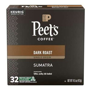 Peet's Coffee, Dark Roast Single Serve Coffee Pods - Single Origin Sumatra 32 Count (1 Box of 32 Pods)