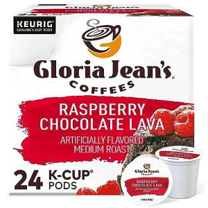 Gloria Jean's Coffees ���Y�x���[�`���R���[�g���o�A�V���O���T�[�u�L���[���O K �J�b�v�|�b�h�A�t���[�o�[�~�f�B�A�����[�X�g�R�[�q�[�A24 �� Gloria Jean's Coffees Raspberry Chocolate Lava, Single-Serve Keurig 