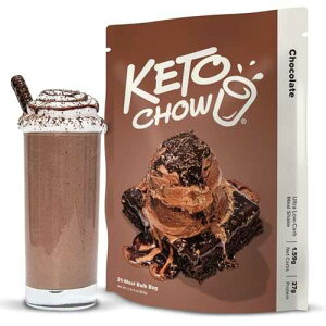Keto Chow Chocolate | Keto Meal Replacement Shake Powder | Nutritionally Complete Keto Food | Low Carb Meals | Delicious Easy Meal Substitute Drink | Protein Rich You Choose The Fat| 21 Meal Pack