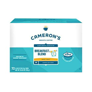 Cameron's Coffee �V���O���T�[�u�|�b�h�A�u���b�N�t�@�X�g�u�����h�A72 �� (1 �p�b�N) Cameron's Coffee Single Serve Pods, Breakfast Blend, 72 Count (Pack of 1)