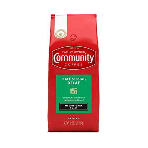 Community Coffee Cafe �X�y�V���� �f�J�t�F �O���E���h �R�[�q�[�A�~�f�B�A�� �_�[�N ���[�X�g�A32 �I���X �o�b�O (1 �p�b�N) Community Coffee Cafe Special Decaf Ground Coffee, Medium Dark Roast, 32 Ounce Bag (Pack of 1)