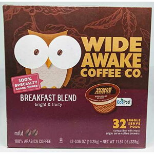 Wide Awake Coffee �V���O���T�[�u �R�[�q�[ �|�b�h (32 �A�u���b�N�t�@�X�g �u�����h) Wide Awake Coffee Single Serve Coffee Pods (32 Count, Breakfast Blend)