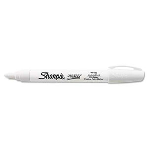 Sanford 35558 Sharpie Oil-Based t Marker, Medium Point, White, 1-Count