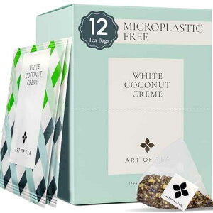 ?? ?? ? | ??? ??? ?? | 12? ??? ???? ?? ?? Art of Tea | Organic White Coconut Creme | 12 Count Eco Friendly Sampler Box Assortment | Premium Caffeinated Organic White Tea Variety | Biodeg