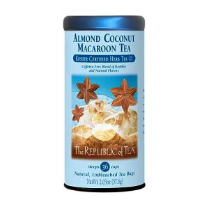 The Republic of Tea Almond Coconut Macaroon Red Rooibos Herbal Tea, 36 Tea Bag Tin