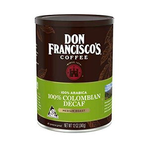 Don Francisco's Premium Decaf Colombia Supremo Ground Coffee: Rich, Aromatic 100% Arabica Beans - Family Crafted Flavored Coffee for a Delightful Morning Brew (12 oz Can)