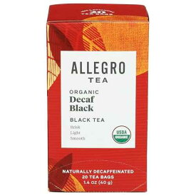 Allegro Tea、オーガニック デカフェ紅茶ティーバッグ、20 ct Allegro Coffee Allegro Tea, Organic Decaf Black Tea Bags, 20 ct