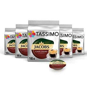 Tassimo Jacobs �J�t�F �N���} �N���V�R�A�㎿�ȃN���[������R�[�q�[�A5 �p�b�N�A5 x 16 T �f�B�X�N Tassimo Jacobs Caffe Crema Classico, Coffee with fine Cream, 5-Pack, 5 x 16 T-Discs