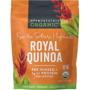 Viva Naturals Organic Quinoa, 4 lb Pre-Washed Whole Grain, Plant Protein, USDA Organic, Gluten-Free, Non-GMO, Vegan, Kosher Rice and Pasta Substitute