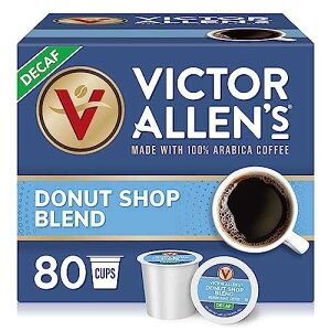 Victor Allen's Coffee Decaf Donut Shop Blend, Medium Roast, 80 Count, Single Serve Coffee Pods for Keurig K-Cup Brewers