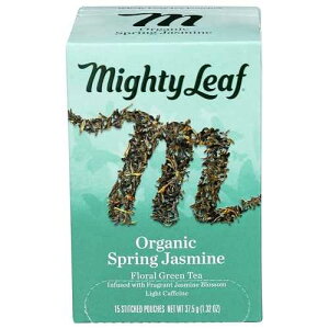 �}�C�e�B ���[�t �e�B�[ �I�[�K�j�b�N �X�v�����O �W���X�~���A�S�t�|�[�`�A15 ct Mighty Leaf Tea Organic Spring Jasmine, Whole Leaf Pouches, 15 ct