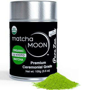 Matcha Moon Ceremonial Grade Matcha Green Tea Powder - Best For Traditionally Whisked Tea - Organic Matcha Green Powder - Pure Zen - Value Size 100g Tin
