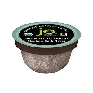 No Fun Jo Decaf: 12 Organic Compostable Pods for Keurig K-Cup Compatible Brewers, Swiss Water Process Eco-Friendly Single Serve Coffee Medium/Dark Roast Fair Trade, Chemical Free by Jo Coffee